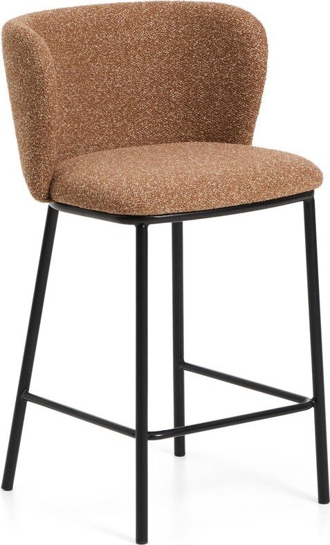 Čalouněná barová židle v terakotové barvě (výška sedáku 65 cm) Ciselia – Kave Home Kave Home