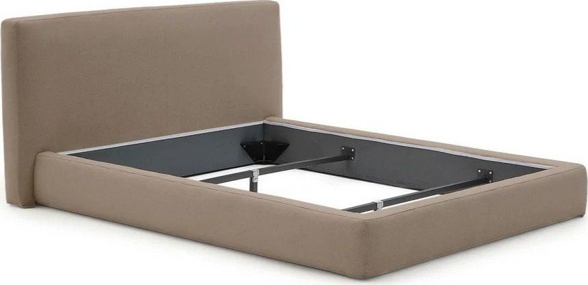 Čalouněná dvoulůžková postel bez roštu 160x200 cm v cihlové barvě Blok – Kave Home Kave Home