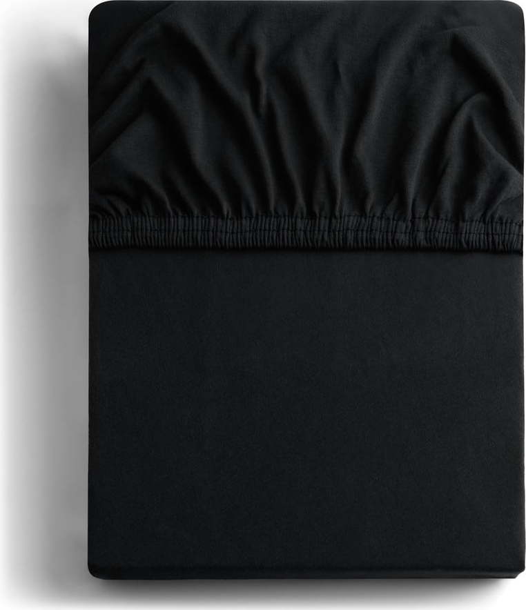 Černé napínací prostěradlo jersey 160x200 cm Amber – Restilo Restilo