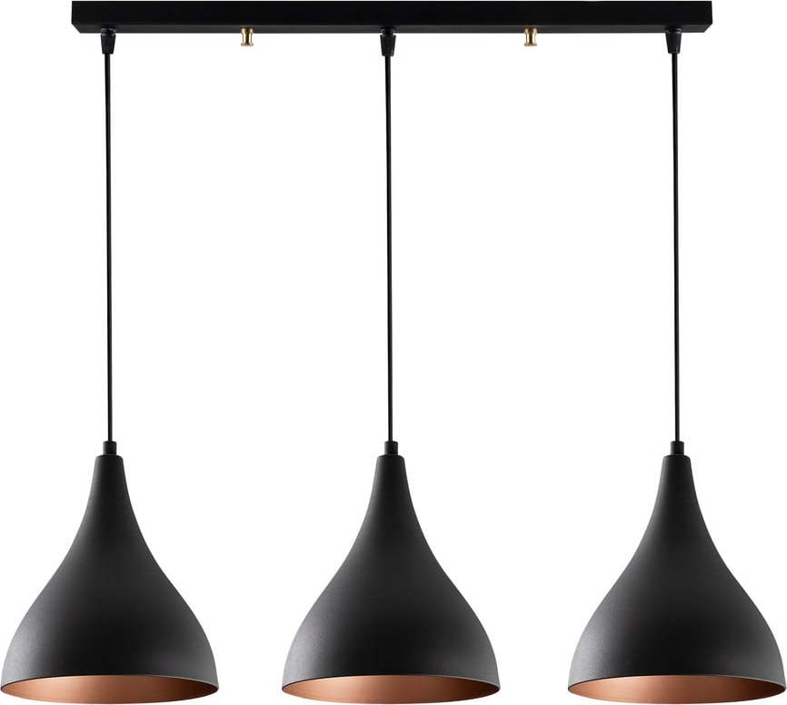 Černé závěsné svítidlo s kovovým stínidlem Sağlam – Opviq lights Opviq lights
