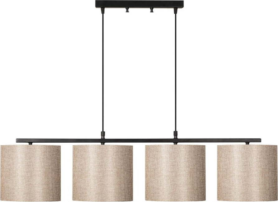 Černé závěsné svítidlo s textilním stínidlem Baston – Opviq lights Opviq lights