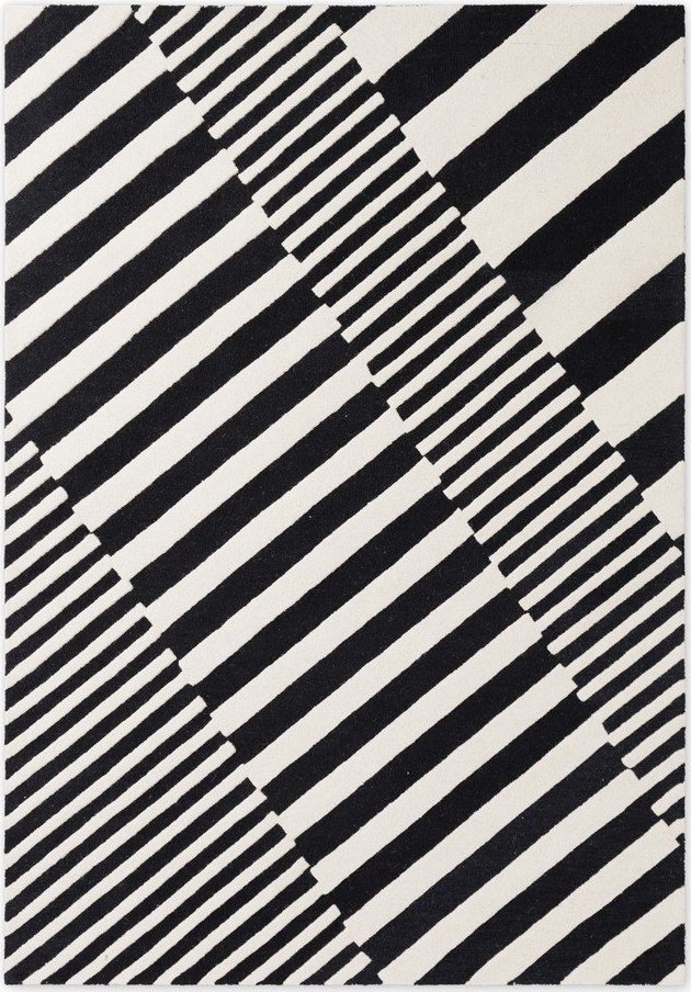 Černobílý ručně tkaný vlněný koberec 120x180 cm Stryve Flux – Elle Decoration Elle Decoration