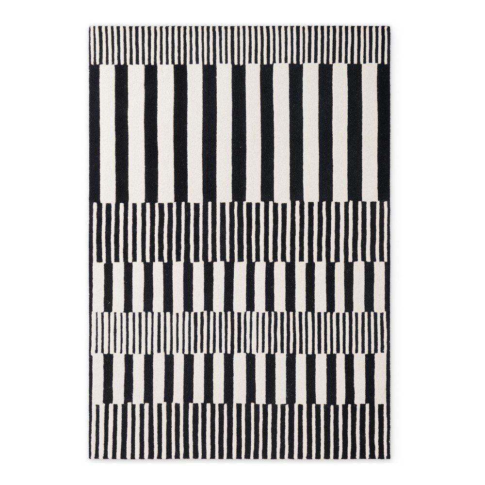 Černobílý ručně tkaný vlněný koberec 120x180 cm Stryve Pulse – Elle Decoration Elle Decoration