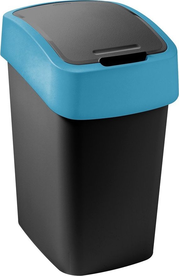 Černý/modrý plastový odpadkový koš na tříděný odpad 9 l Flip Bin – Curver Curver