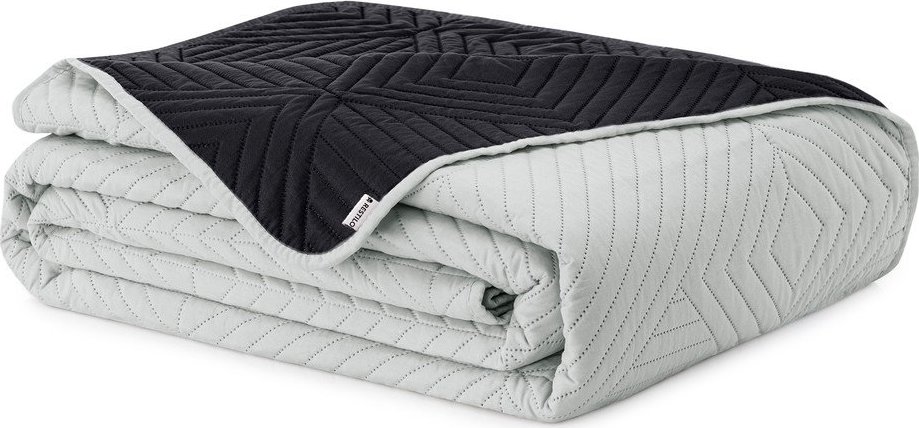 Černý/světle šedý prošívaný přehoz z mikrovlákna 240x260 cm Softa – Restilo Restilo