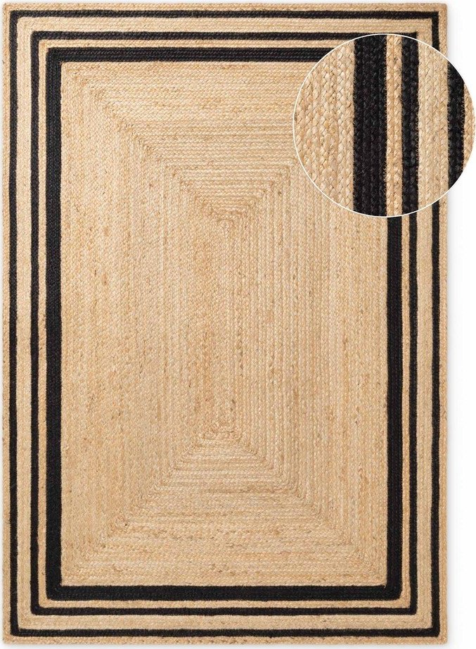 Černý/v přírodní barvě oboustranný/ručně tkaný jutový koberec 80x150 cm Looma – Hanse Home Hanse Home