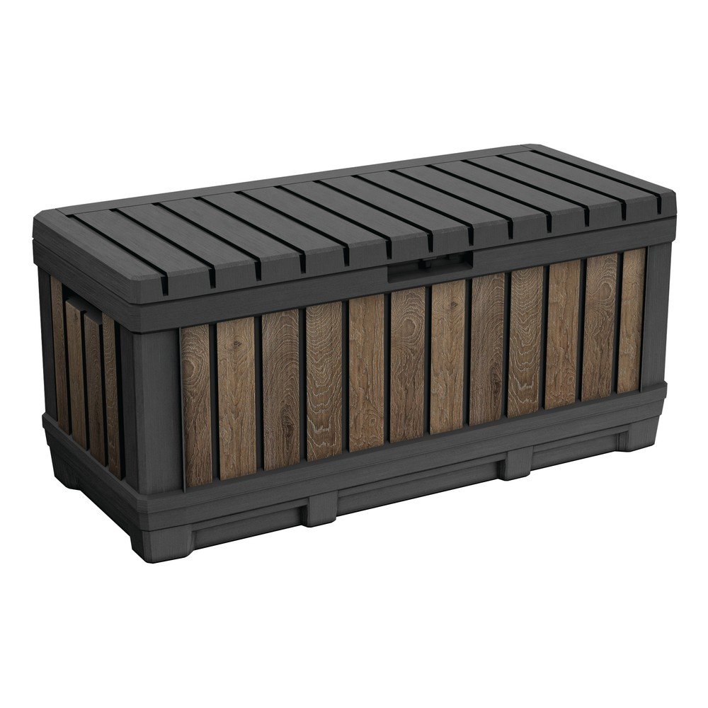 Černý/v přírodní barvě plastový zahradní úložný box Deco Kentwood Walnut – Keter Keter