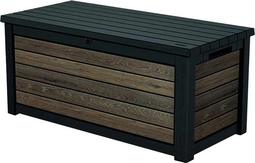 Černý/v přírodní barvě plastový zahradní úložný box Deco Walnut – Keter Keter