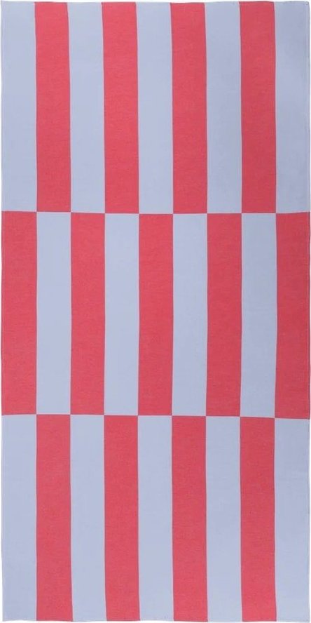Červená/světle modrá bavlněná plážová osuška 100x160 cm Su – noo.ma NOO.MA