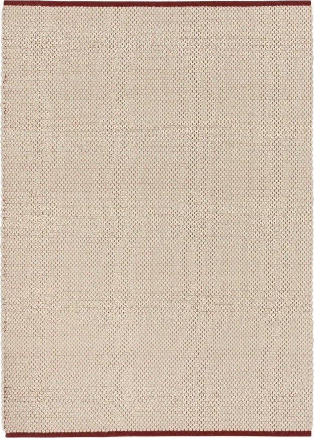 Červený/béžový ručně tkaný vlněný koberec 140x200 cm Lenu – noo.ma NOO.MA