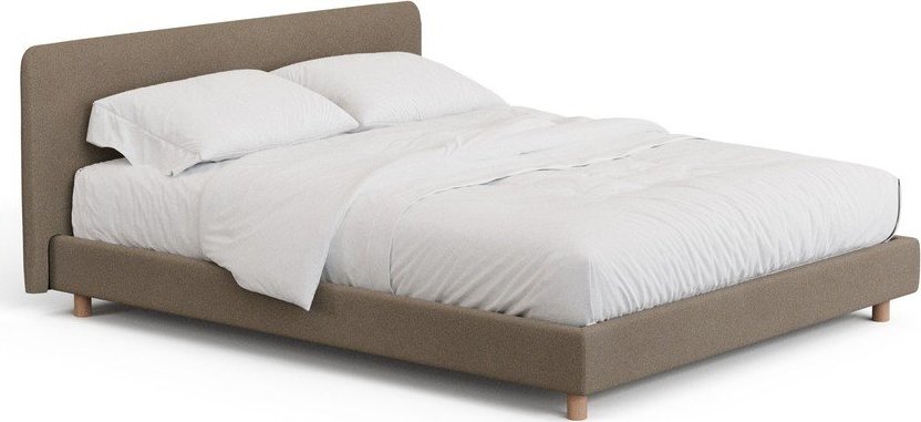 Hnědá čalouněná dvoulůžková postel bez roštu 160x200 cm Valma – Kave Home Kave Home