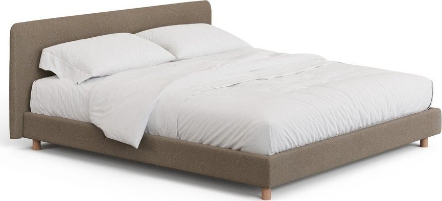 Hnědá čalouněná dvoulůžková postel bez roštu 180x200 cm Valma – Kave Home Kave Home