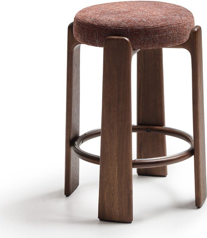Hnědá/v tmavě přírodní barvě barová stolička z jasanového dřeva (výška sedáku 75 cm) Granite – Kave Home Kave Home