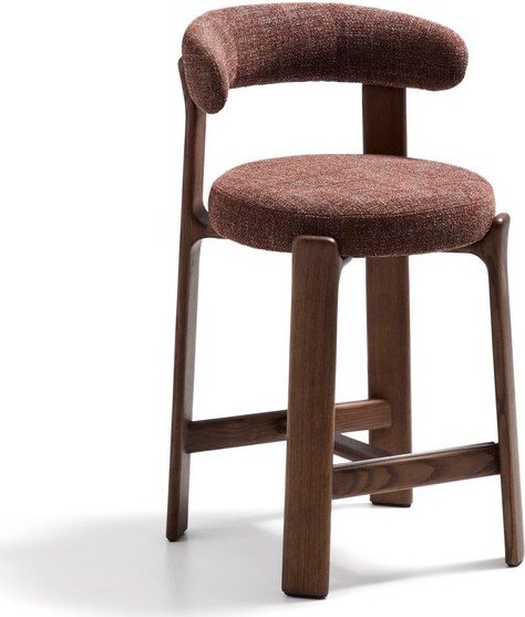 Hnědá/v tmavě přírodní barvě barová židle z jasanového dřeva (výška sedáku 65 cm) Granite – Kave Home Kave Home