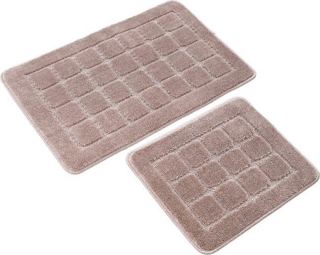 Hnědé koupelnové předložky v sadě 2 ks 50x80 cm Kareli – Foutastic Foutastic
