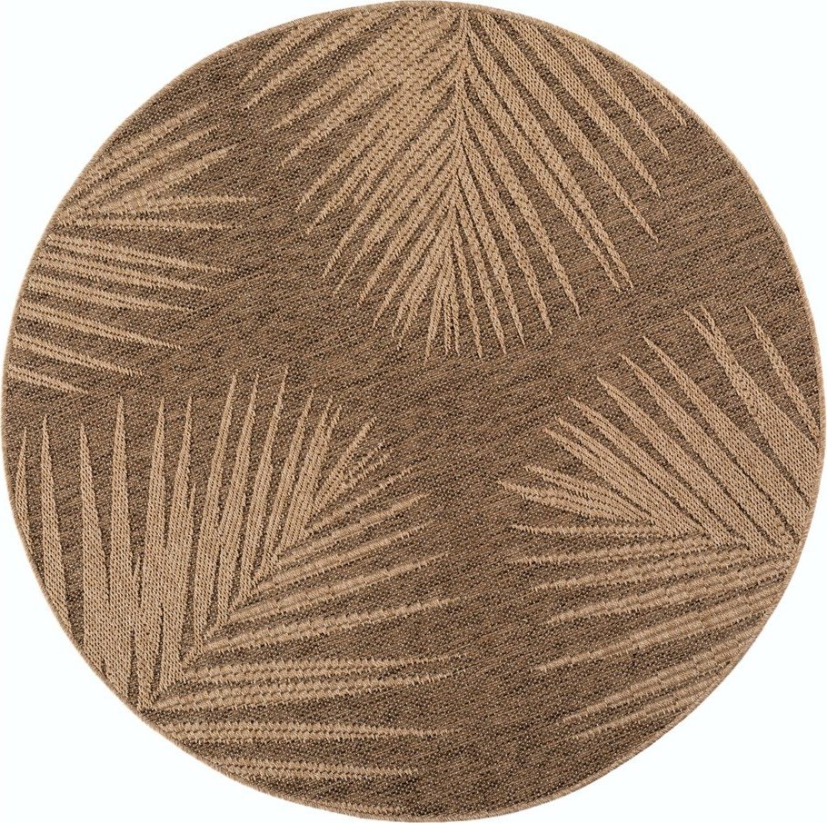 Hnědý kulatý vnitřní a venkovní koberec ø 120 cm Timber 1403 – Ayyildiz Carpets Ayyildiz Carpets