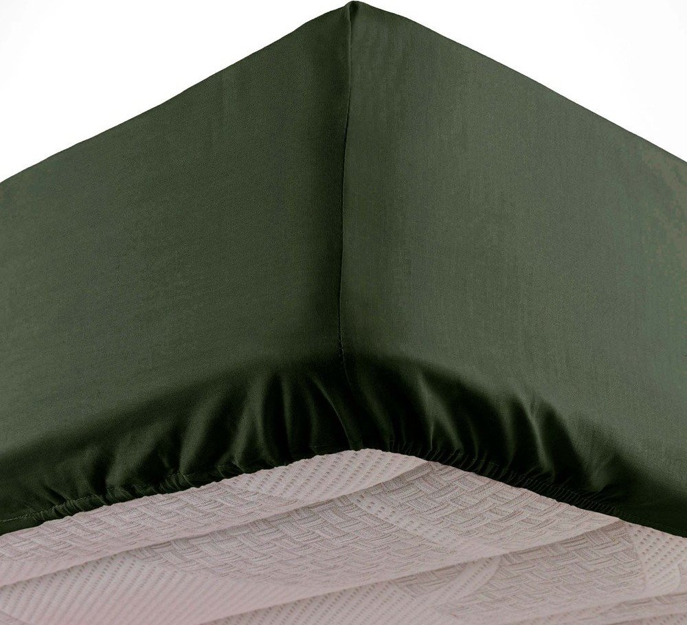 Khaki napínací prostěradlo z mikrovlákna 140x190 cm Oscar – douceur d'intérieur Douceur d intérieur