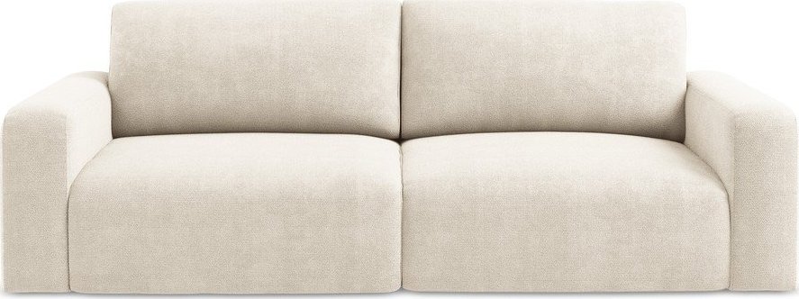 Krémová žinylková rozkládací/s úložným prostorem pohovka 252 cm Kona – Makamii Makamii