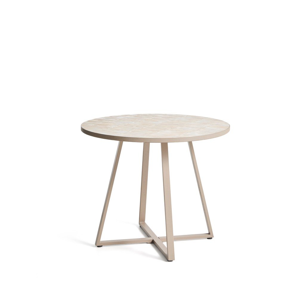 Kulatý zahradní jídelní stůl s keramickou deskou ø 90 cm Tella – Kave Home Kave Home