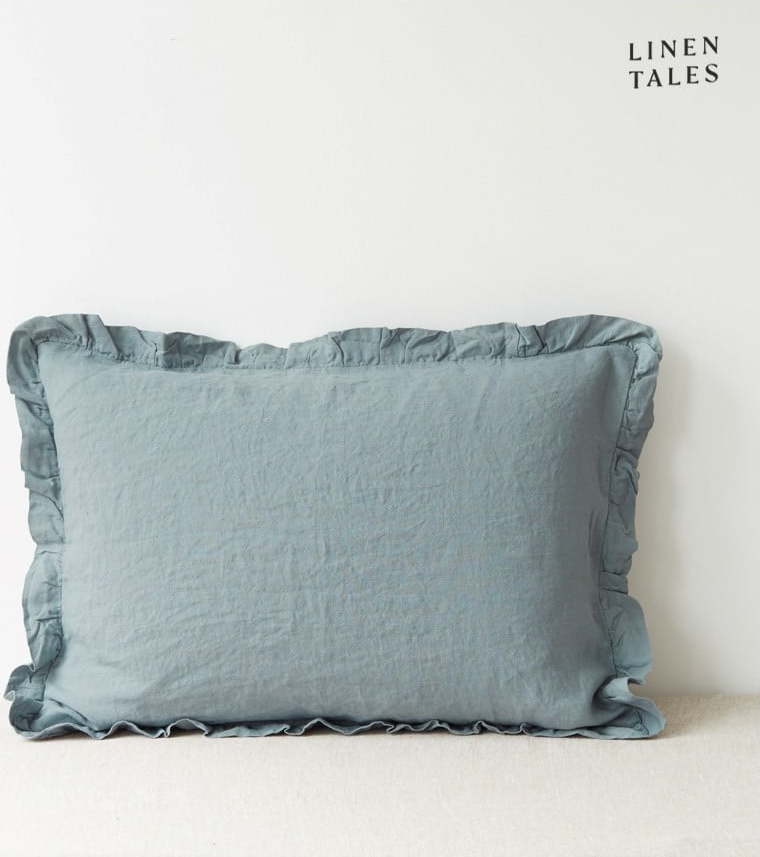 Lněný povlak na polštář 40x40 cm Blue Fog – Linen Tales Linen Tales