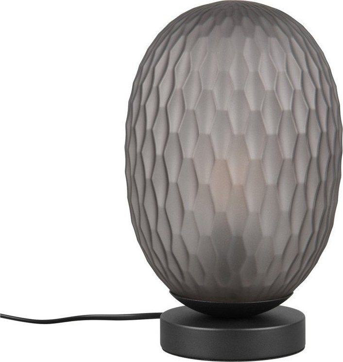 Matně černá stolní lampa se skleněným stínidlem (výška 28