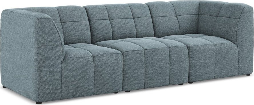 Modrá pohovka z textilie bouclé 255 cm Aloha – Makamii Makamii
