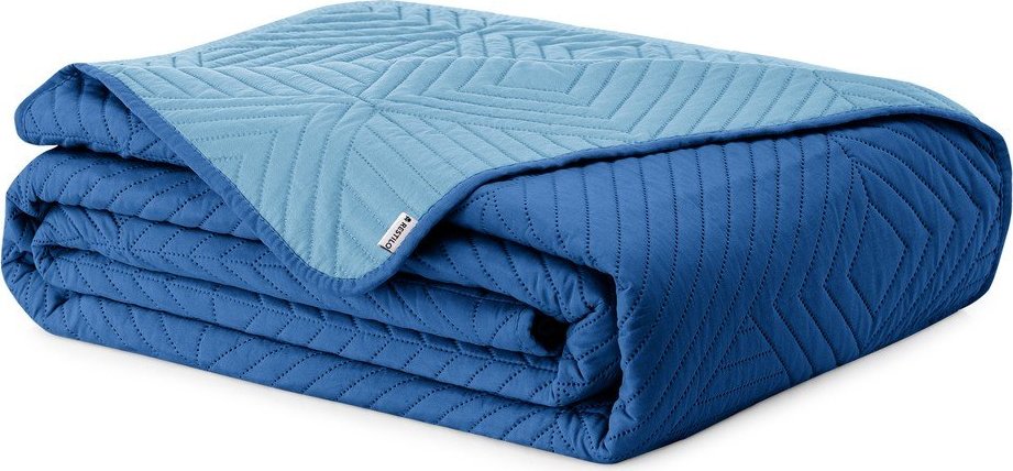 Modrý prošívaný přehoz z mikrovlákna 240x260 cm Softa – Restilo Restilo