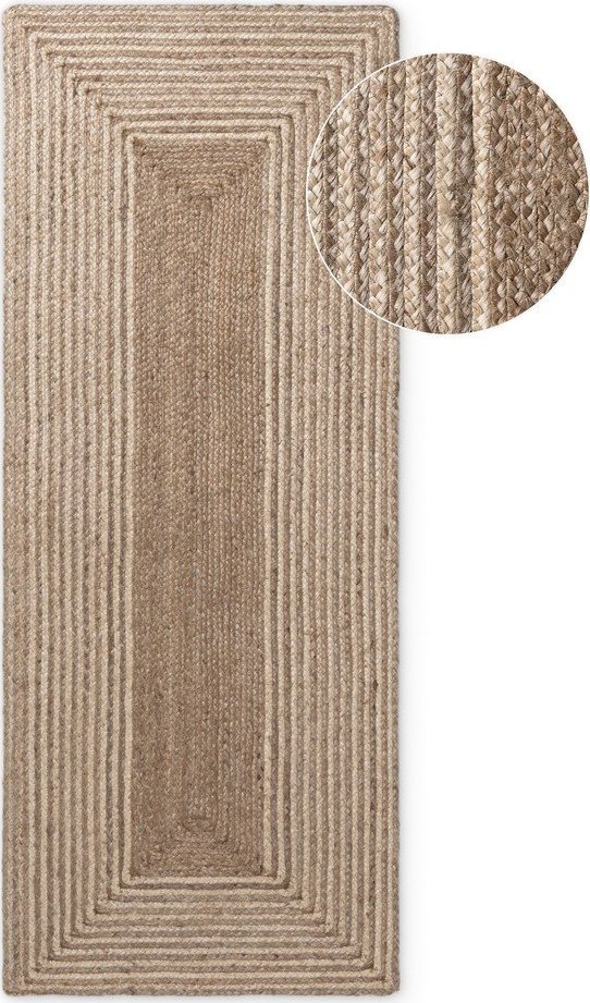 Oboustranný/ručně tkaný jutový běhoun ve světle přírodní barvě/v tmavě přírodní barvě 80x200 cm Juno – Hanse Home Hanse Home