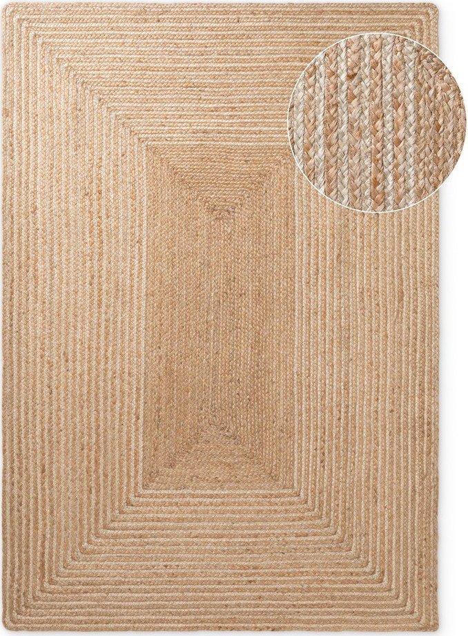 Oboustranný/ručně tkaný jutový koberec v přírodní barvě/ve světle přírodní barvě 120x170 cm Juno – Hanse Home Hanse Home