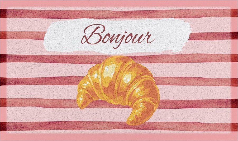 Rohožka z PVC 40x70 cm Croissant Bonjour – Artsy Doormats Artsy Doormats