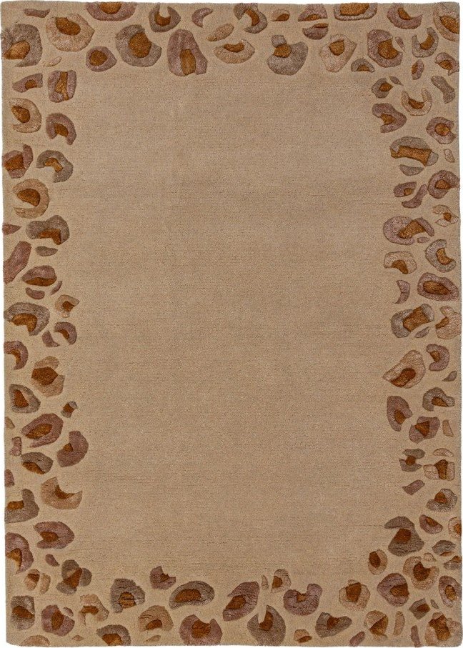 Ručně tkaný koberec s příměsí vlny v přírodní barvě 140x200 cm Leopard Frame – Flair Rugs Flair Rugs