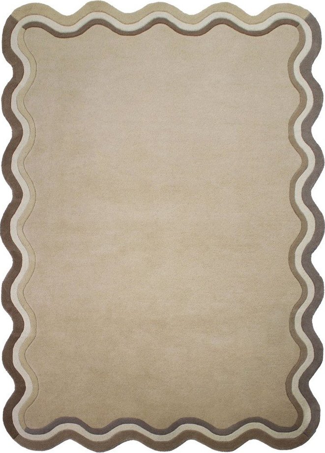 Ručně tkaný vlněný koberec v přírodní barvě 160x230 cm Leo Scallop – Flair Rugs Flair Rugs