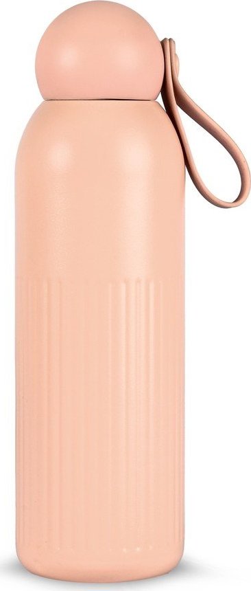 Růžová termoláhev s brčkem z nerezové oceli 500 ml Tekla – Sagaform Sagaform