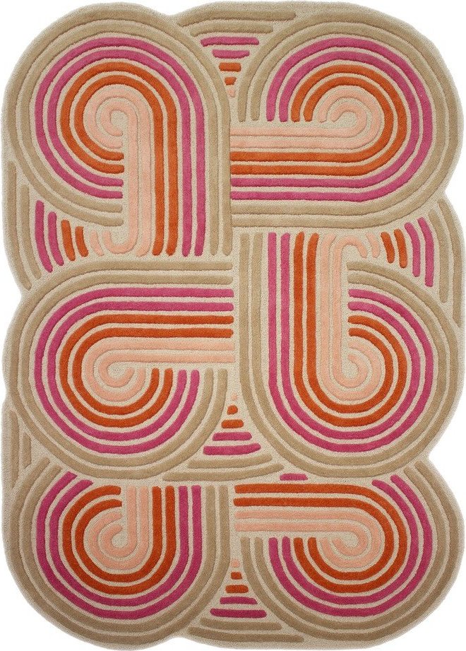 Růžový ručně tkaný vlněný koberec 160x230 cm Spiral Shaped – Flair Rugs Flair Rugs