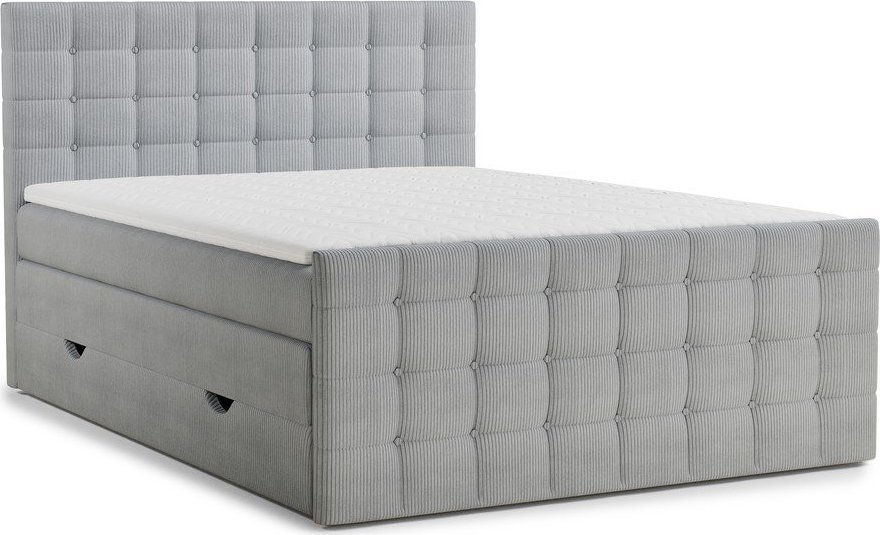 Šedá boxspring postel s úložným prostorem 160x200 cm Tasca – Maison de Rêve Maison de Reve
