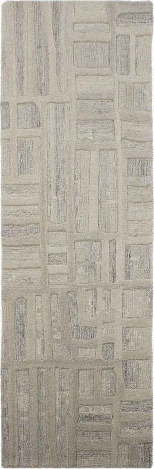 Šedobéžový ručně tkaný vlněný běhoun 80x300 cm Elva – Flair Rugs Flair Rugs