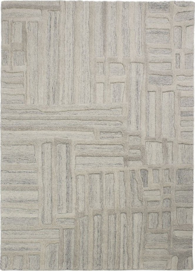 Šedobéžový ručně tkaný vlněný koberec 140x200 cm Elva – Flair Rugs Flair Rugs