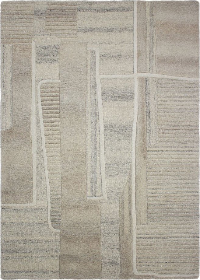 Šedobéžový ručně tkaný vlněný koberec 140x200 cm Lira – Flair Rugs Flair Rugs