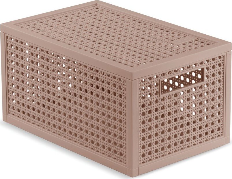 Starorůžový úložný box s víkem z recyklovaného plastu 19x30x15 cm Kaya – Curver Curver