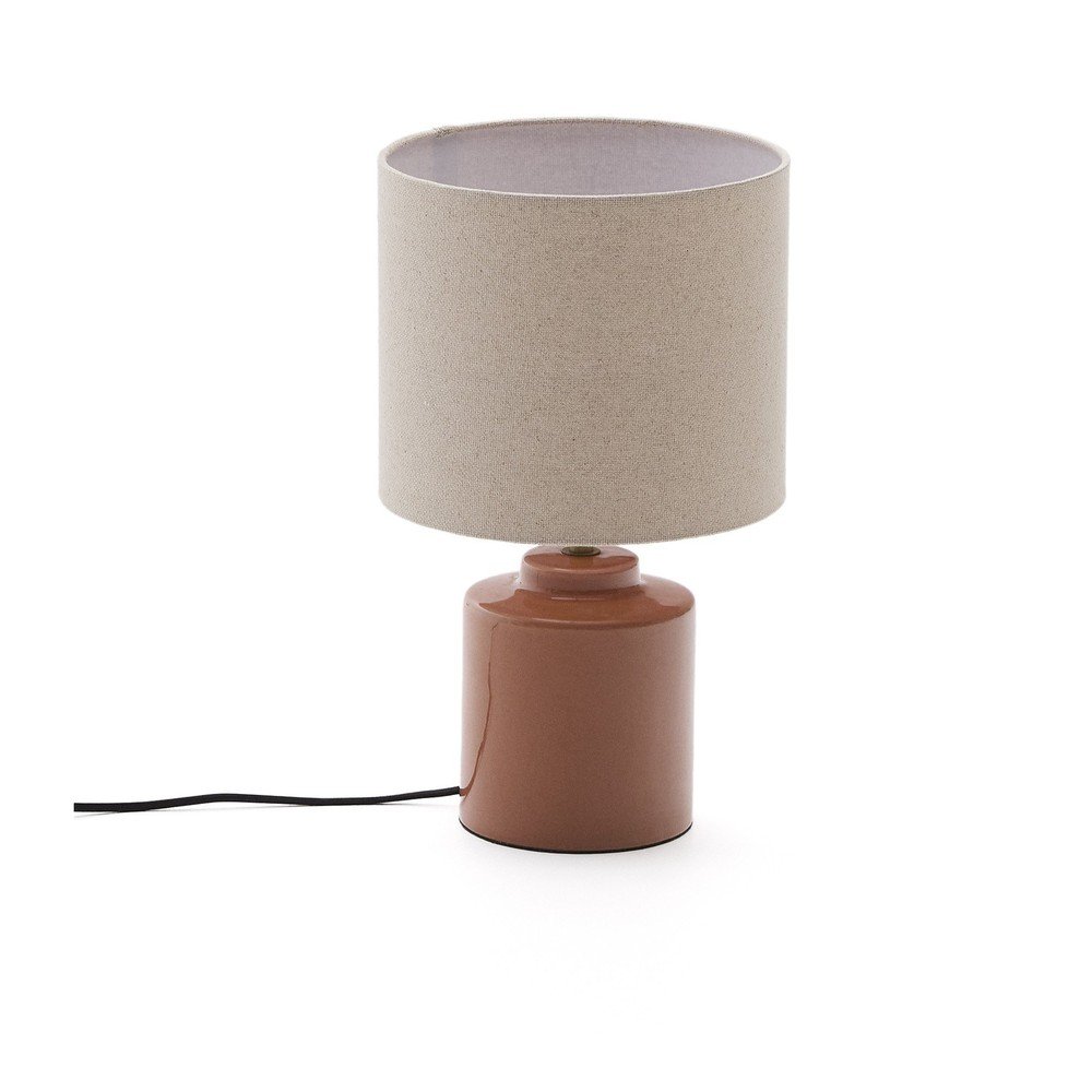 Stolní lampa v lososové barvě s textilním stínidlem (výška 40 cm) Daeli – Kave Home Kave Home