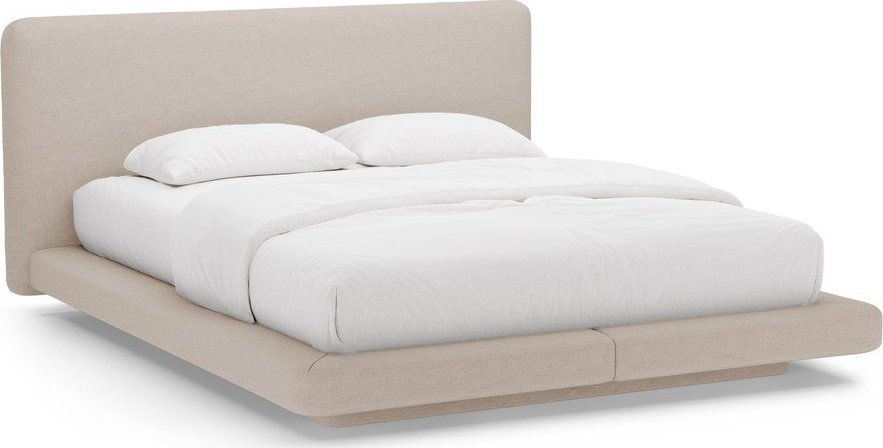 Světle hnědá čalouněná dvoulůžková postel 200x200 cm Linea – Micadoni Micadoni