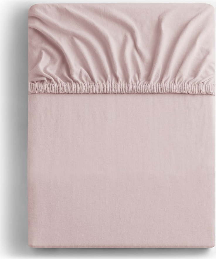 Světle růžové napínací prostěradlo jersey 160x200 cm Amber – Restilo Restilo