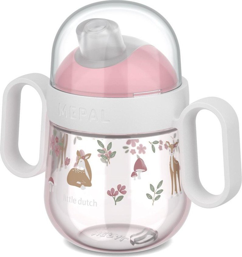 Světle růžový plastový dětský hrnek 200 ml Fairy Garden – Mepal Mepal