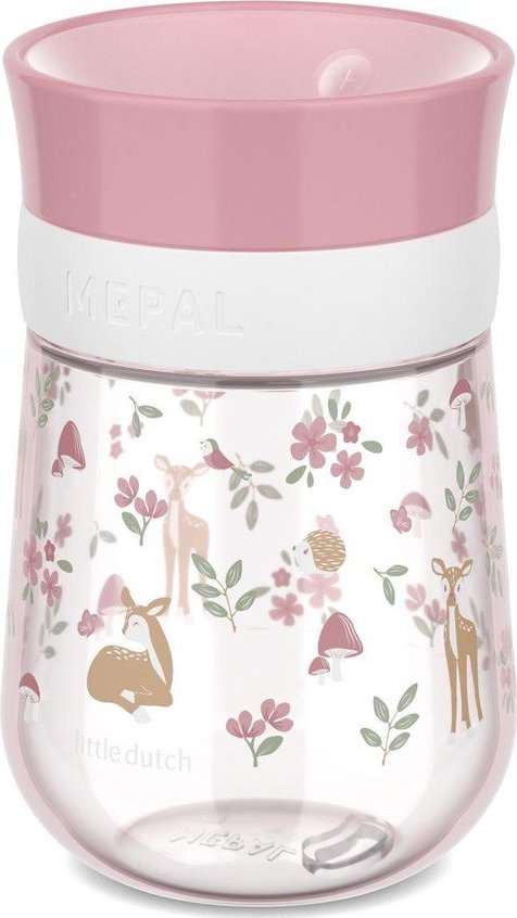 Světle růžový plastový dětský hrnek 300 ml Fairy Garden – Mepal Mepal