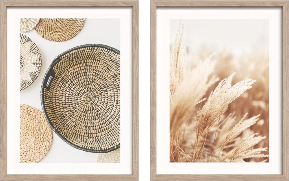 Tištěné obrazy v sadě 2 ks s rámem 30x40 cm Full Beige – Styler Styler