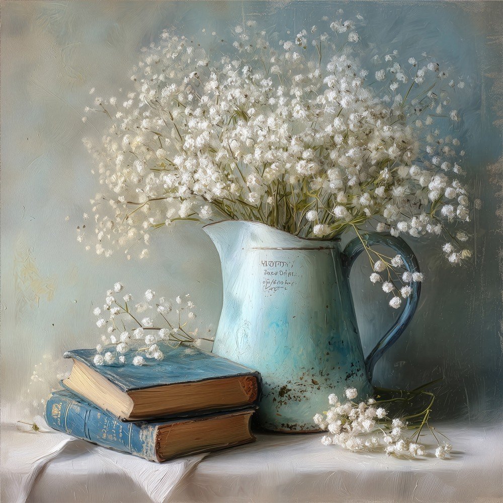 Tištěný obraz na plátně 32x32 cm Gypsophila – Styler Styler