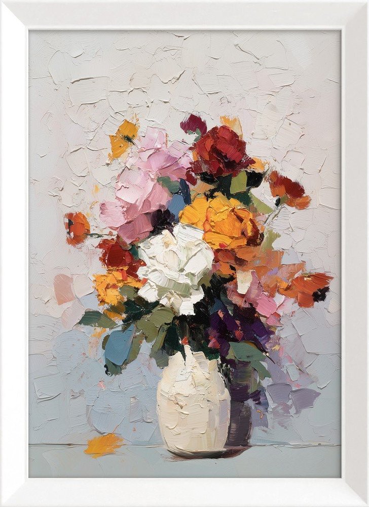 Tištěný obraz s rámem 56x75 cm White Vase – Styler Styler