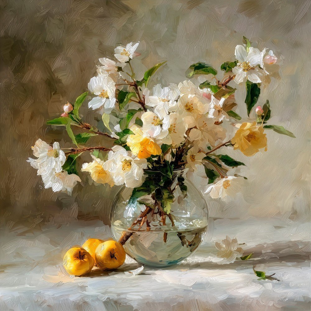 Tištěný obraz s rámem 70x70 cm Apple Flowers – Styler Styler