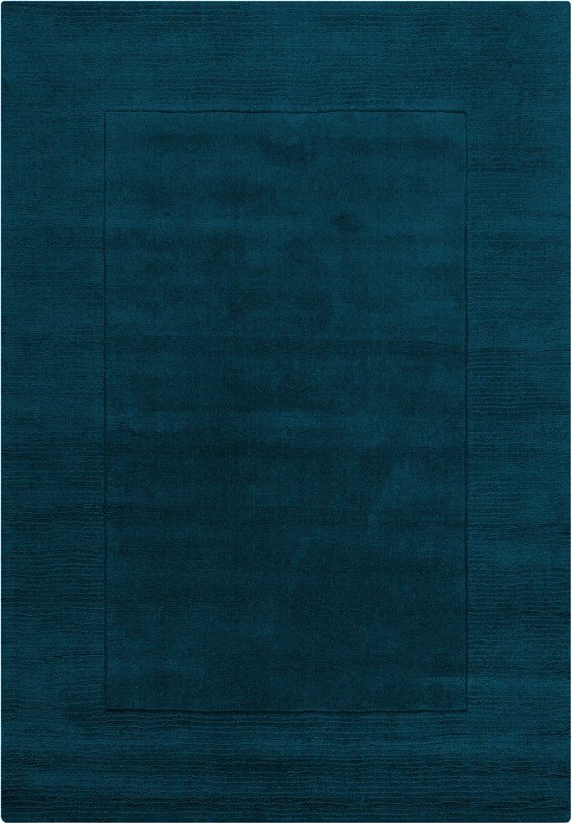 Tmavě modrý ručně tkaný vlněný koberec 200x290 cm Textured Wool Border – Flair Rugs Flair Rugs