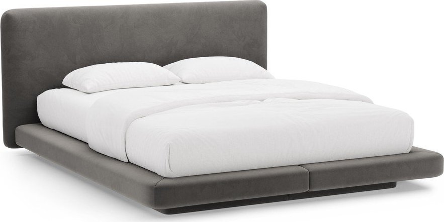 Tmavě šedá čalouněná dvoulůžková postel 180x200 cm Linea – Micadoni Micadoni